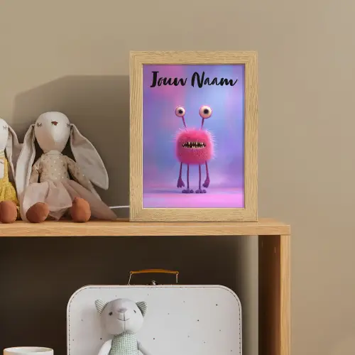 Monster - Roze - Paars Light Box met kabel (Kinderlampje) klein -sfeer2_kind