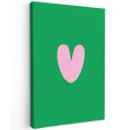 Groen - Hart - Minimalistisch - Valentijn Tuinposter op houten frame 2 cm dik klein -3d