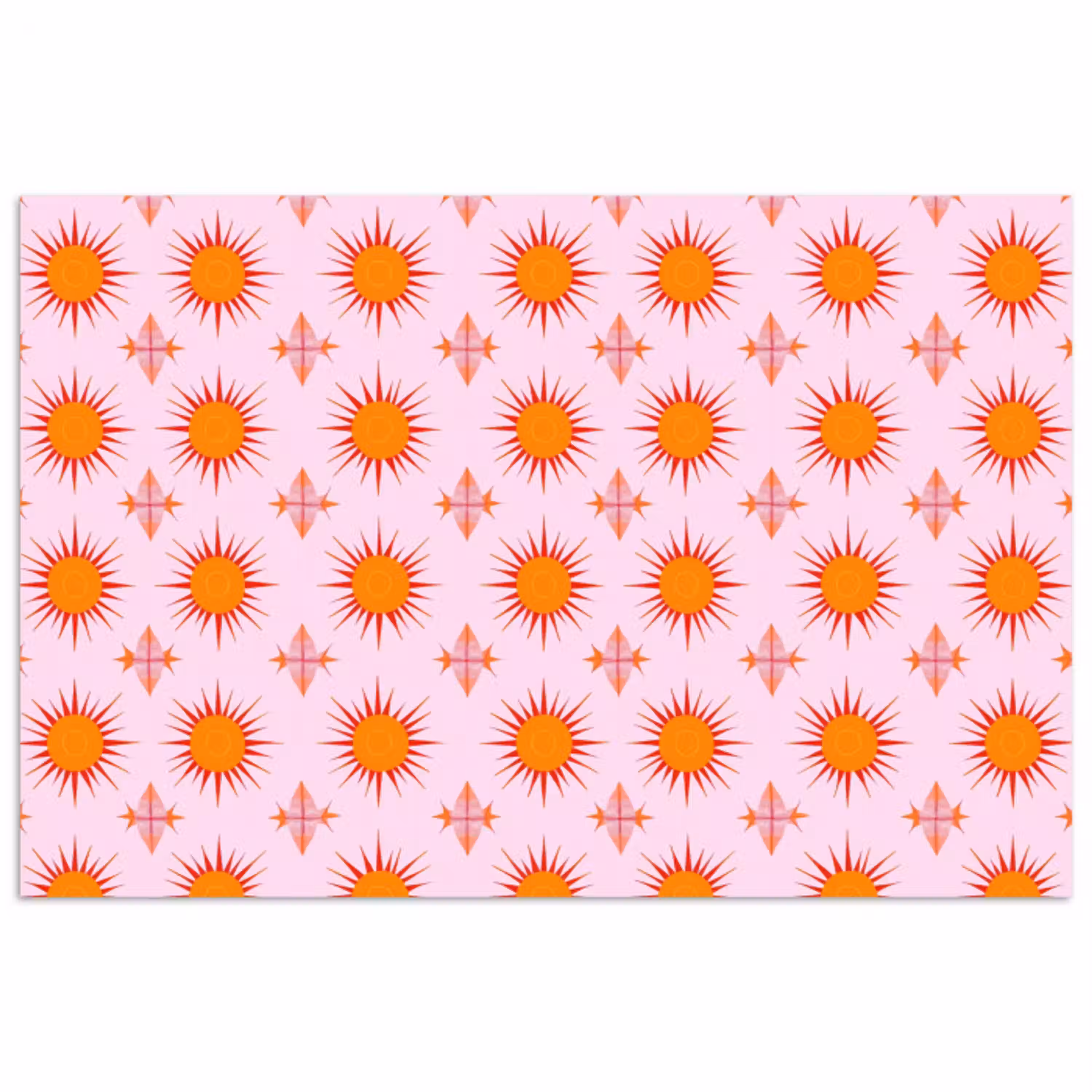 Zon - Patroon - Roze poster papier klein 62 -3d