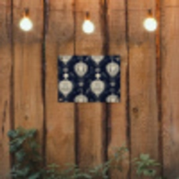 Luchtballonnen - Wolken - Patroon - Donkerblauw tuinposter los doek klein 239 -sfeer1
