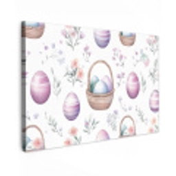 Bloemen - Paaseieren - Patroon Tuinposter op houten frame 2 cm dik klein -3d