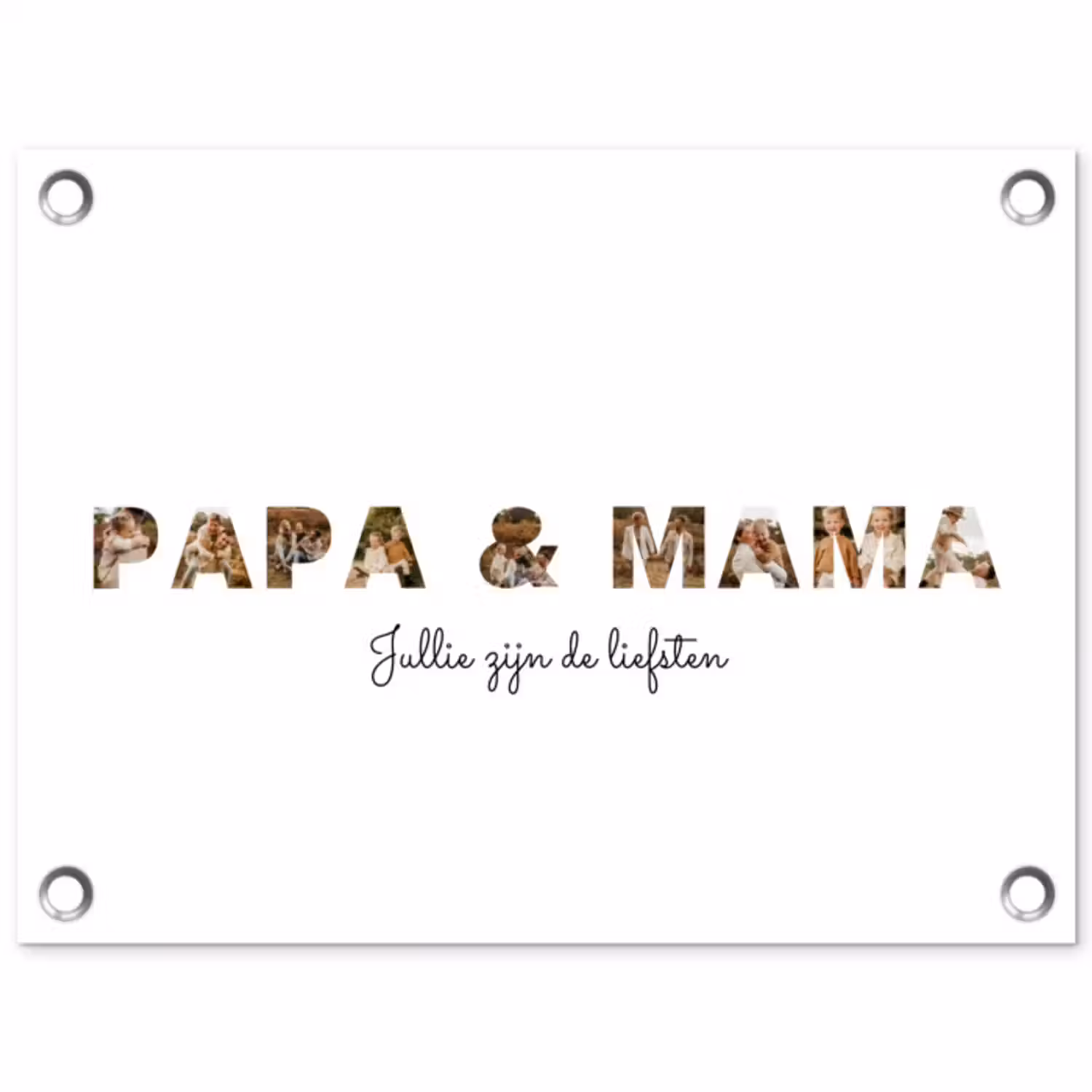 Gepersonaliseerde tuinposter - Papa & Mama - Lettercollage