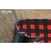 Geruit - Rood - Tekst - Christmas Placemat vinyl groot -closeup