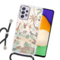 Jungle - Dieren - Groen Hoesje Samsung Galaxy A52 5G met koord klein -sfeer1