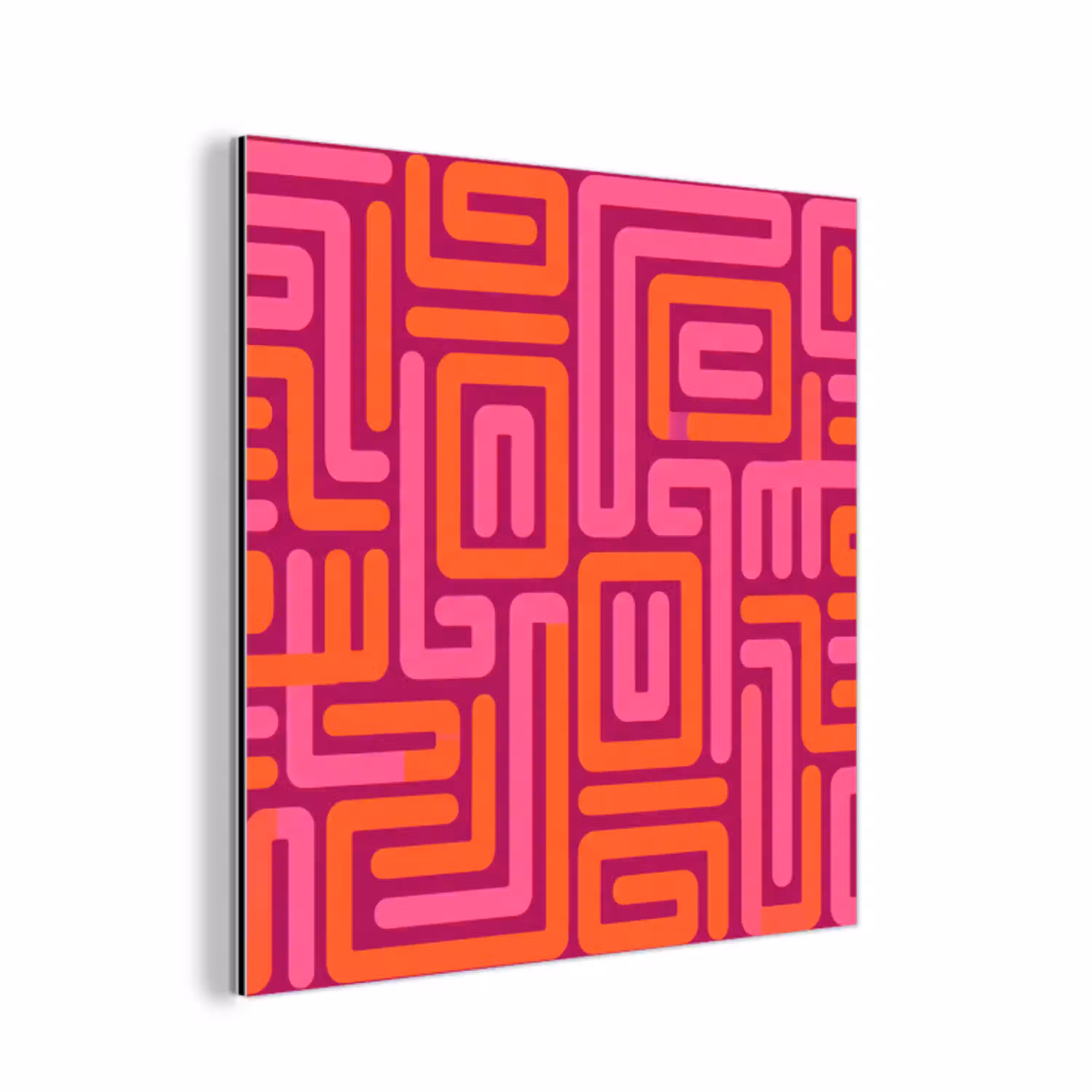 Abstract - Patroon - Lijnen - Roze - Oranje aluminium wit klein -3d