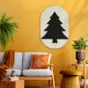 Kerstboom - Zwarte kerstboom - Boom - Japandi Wandcirkel Ovaal Glas middel -sfeer4