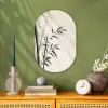Japandi - Bamboe - Beige Wandcirkel Ovaal Forex klein -sfeer2