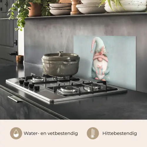 Kerstgnome - Cadeau - Groen keuken achterwand spatscherm klein -usp_NL