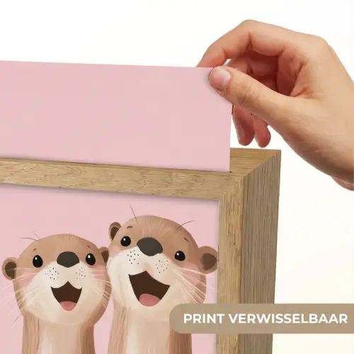 Otters - Glimlach - Bruin Light Box met kabel (Kinderlampje) klein -USP_websiteprintNL