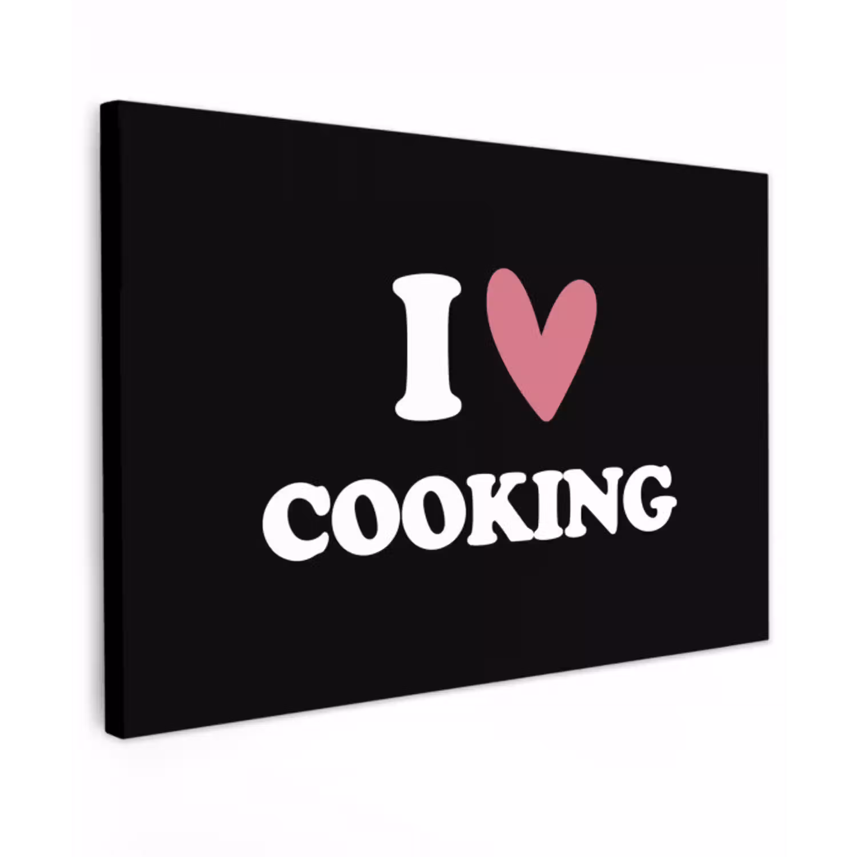 I love cooking - Koken - Hartje - Kookliefhebber - Kok - Spreuken canvas 2cm klein -z3d
