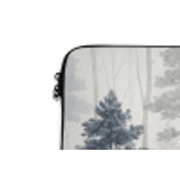 Bos - Bomen - Mist - Natuur - Illustratie - Grijs laptophoes neopreen klein -detail