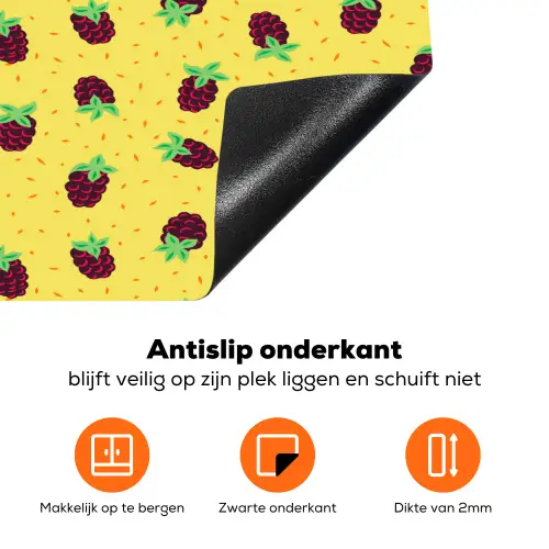 Geel - Frambozen - Patroon Inductie beschermer vinyl 3mm klein 276 -zzzzzzz-td-onderkant