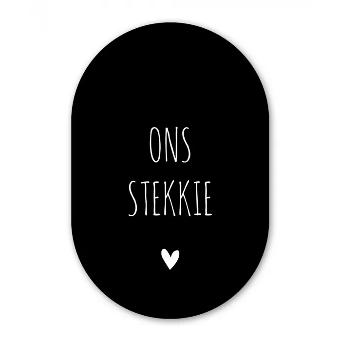 Quotes - Ons stekkie - Spreuken Wandcirkel Ovaal Forex klein -3d