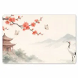Kraanvogel - Azië - Klassiek Placemat vinyl groot -zzsfeer1_Kitchenyeah-website