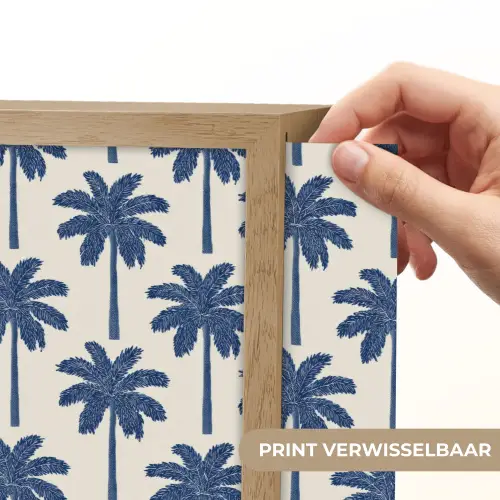 Symmetrisch - Palm - Blauw Light Box met batterij (Wandlamp) middel 907 -USP_websiteprintNL