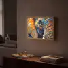 Olifant - Kunst - Dieren Light Box met batterij (Wandlamp) middel -sfeer1