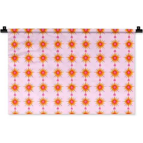 Zon - Motief - Roze Wandkleed katoen klein 269 -zz3d