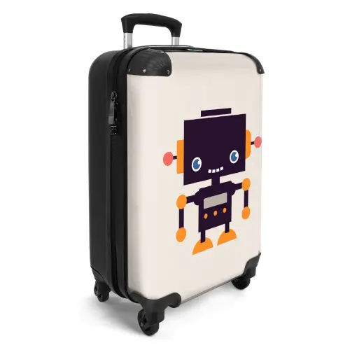 Paarse pixel Koffer - NBS - Handbagage middel -productfoto_3d