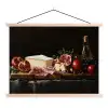 Stilleven - Vintage - Borrelplank textielposter latten blank klein -3d