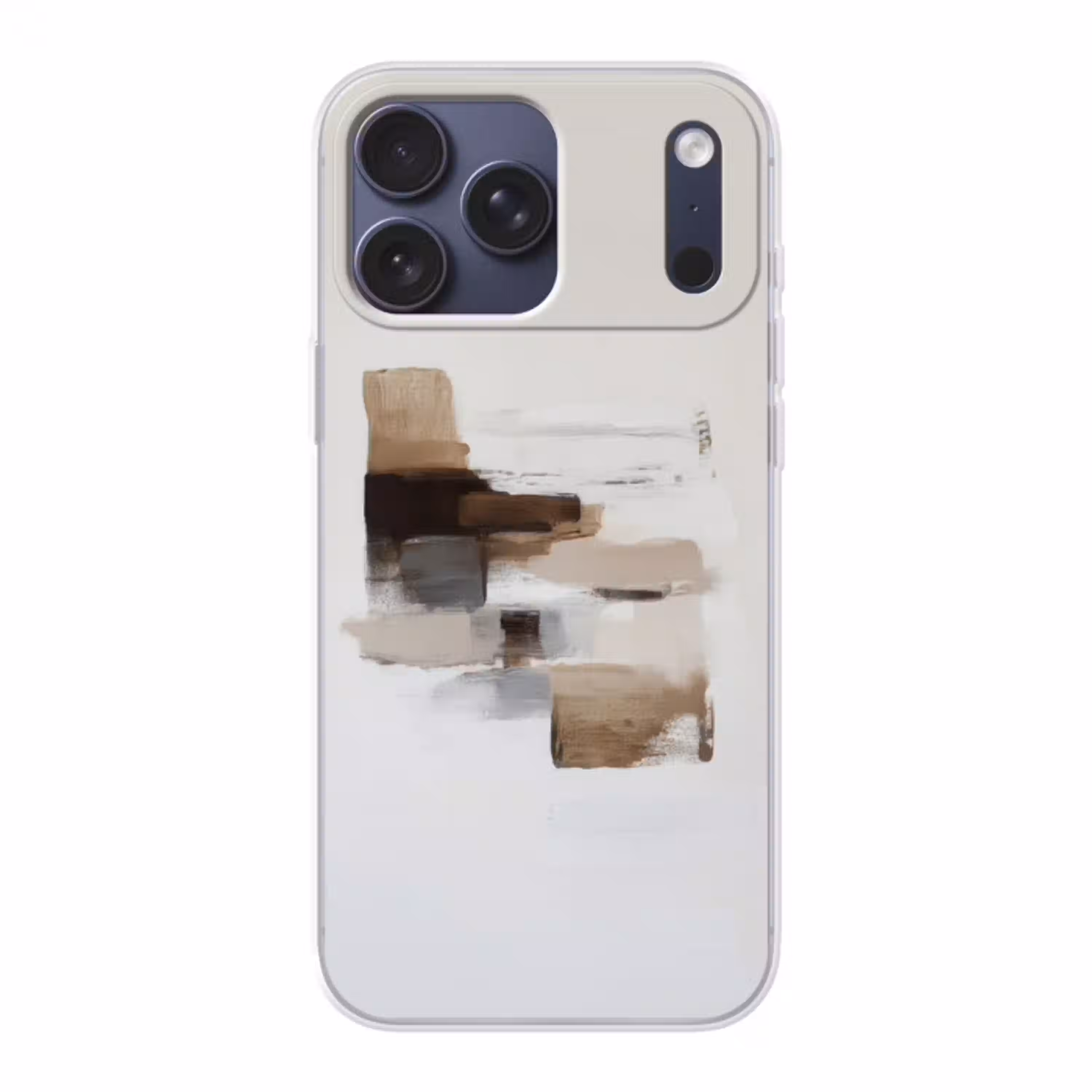 Penseelstreken - Balans - Beige - Bruin Telefoonhoesje iPhone 17 Pro Max klein -3d