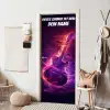 Leuchtende E-Gitarre im Neon-Stil mit personalisierbarem Namensfeld. deurposter klein -sfeer6