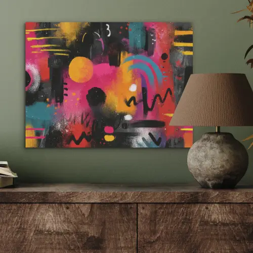 Kleurvlakken - Vormen - Kleurrijk - Abstract PET vilt klein -sfeer2