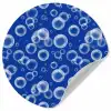 Bubbels - Patroon - Blauw Wandcirkel behangsticker klein -3d