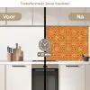 Oranje - Mandala - Design - Bohemian - Vintage keuken achterwand 2 middel 871 -voor-na2_NL