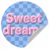 Sweet dreams - Vierkanten - Roze - Blauw Wandcirkel behangsticker klein -3d