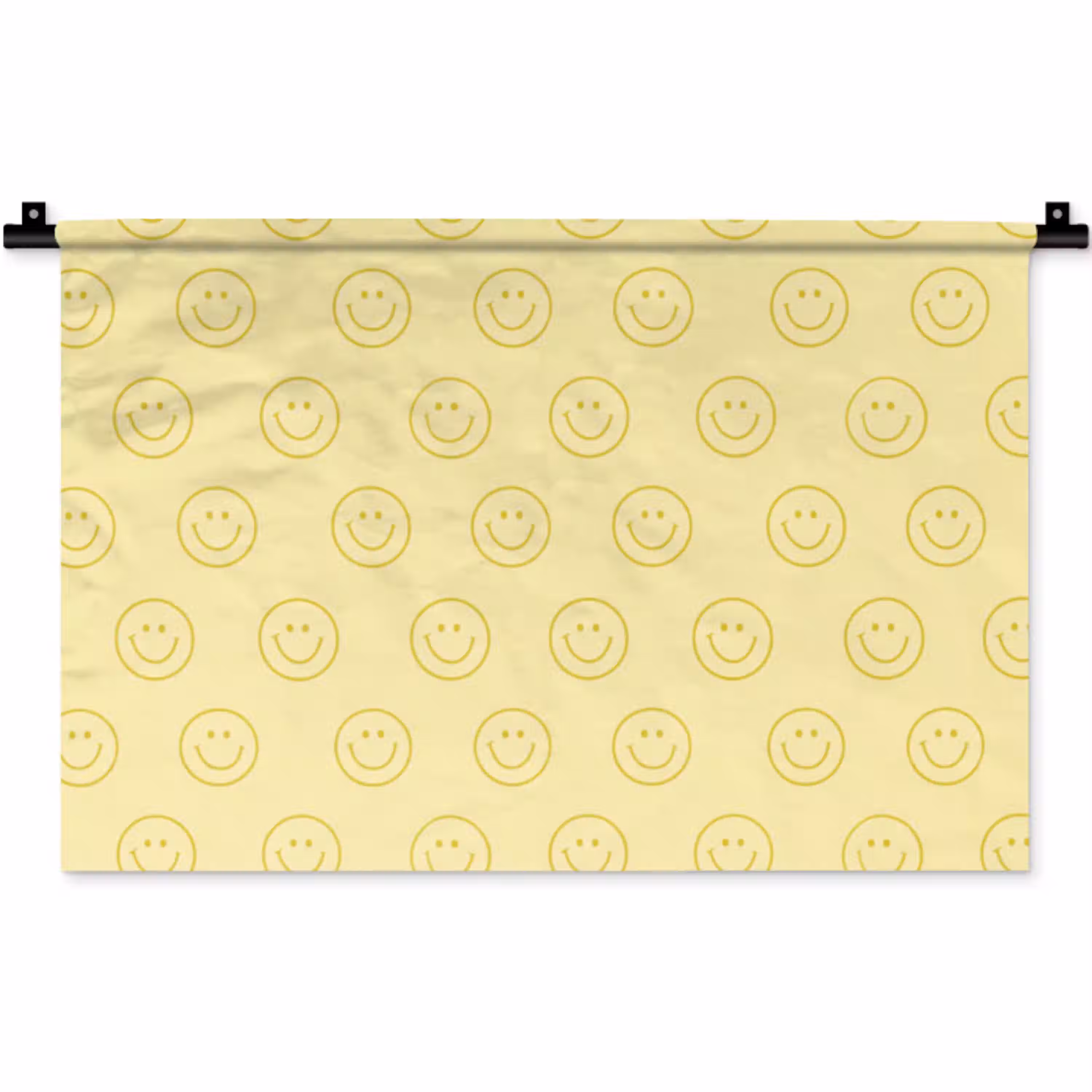 Smileys - Patroon - Retro - Zachtgeel Wandkleed katoen klein 269 -zz3d