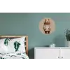 Beer - Witte bloemen - Knus Wandcirkel aluminium klein -slaapkamer