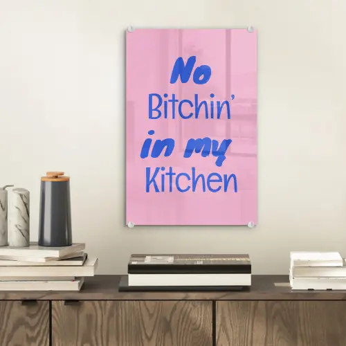 Quote - Blauw - Lettertype - Keuken plexiglas 5mm klein -sfeer1