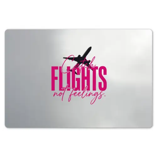 Catch flights not feelings - Vliegtuig - Roze Placemat vinyl groot -zzsfeer1_Kitchenyeah-website