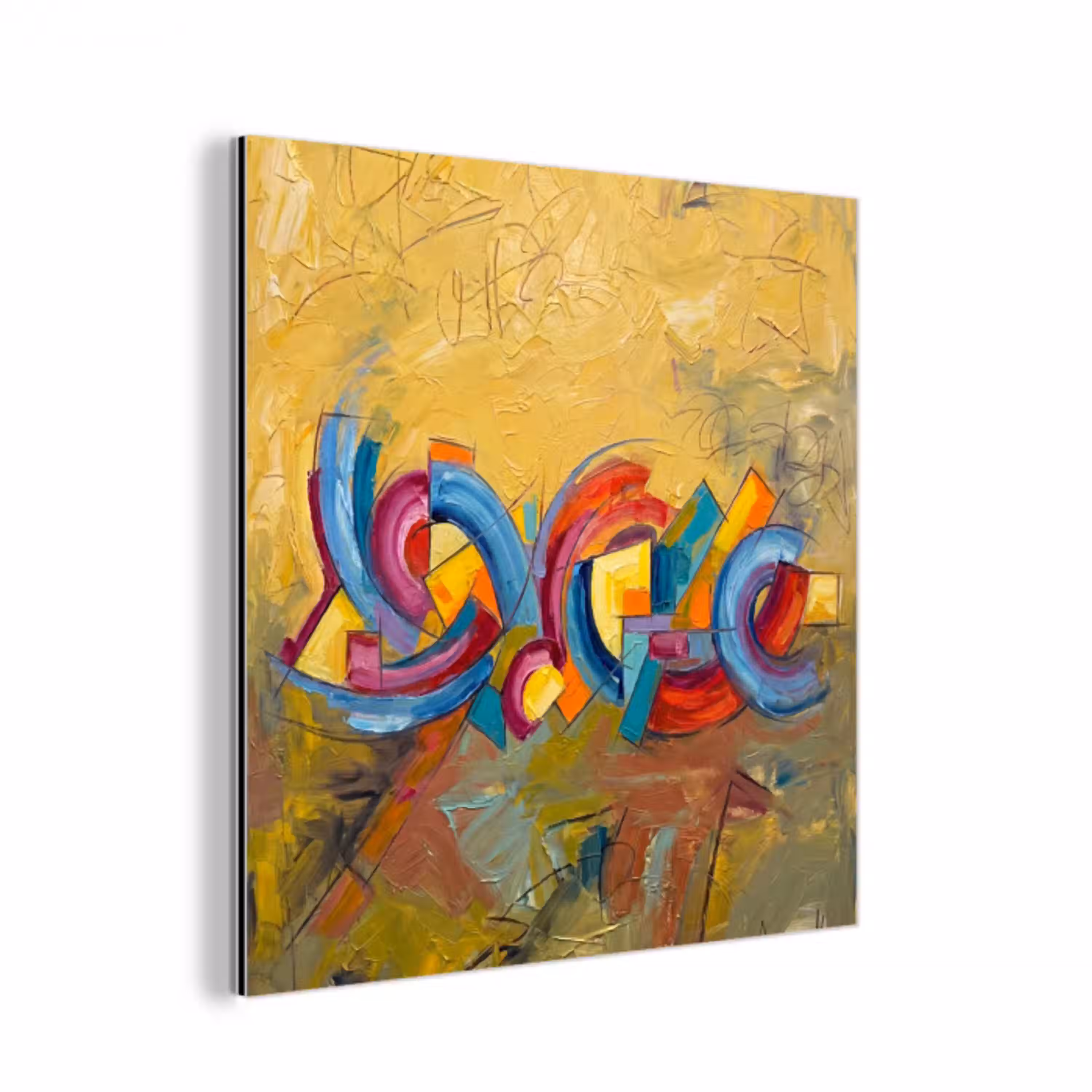 Abstract - Cirkels - Schilderij - Kleurrijk - Dynamisch aluminium wit klein -3d