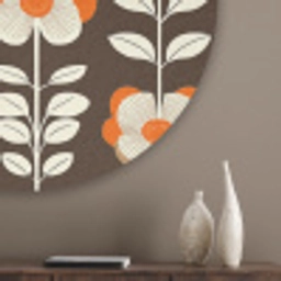 Bloemen - Retro - Bruin Akoestische PET Vilt - Rond klein 838 -sfeer5_closeup
