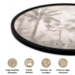 Jungle - Banenboom - Kolibrie - Beige Fotolijst rond zonder passe partout klein -closeup_NL