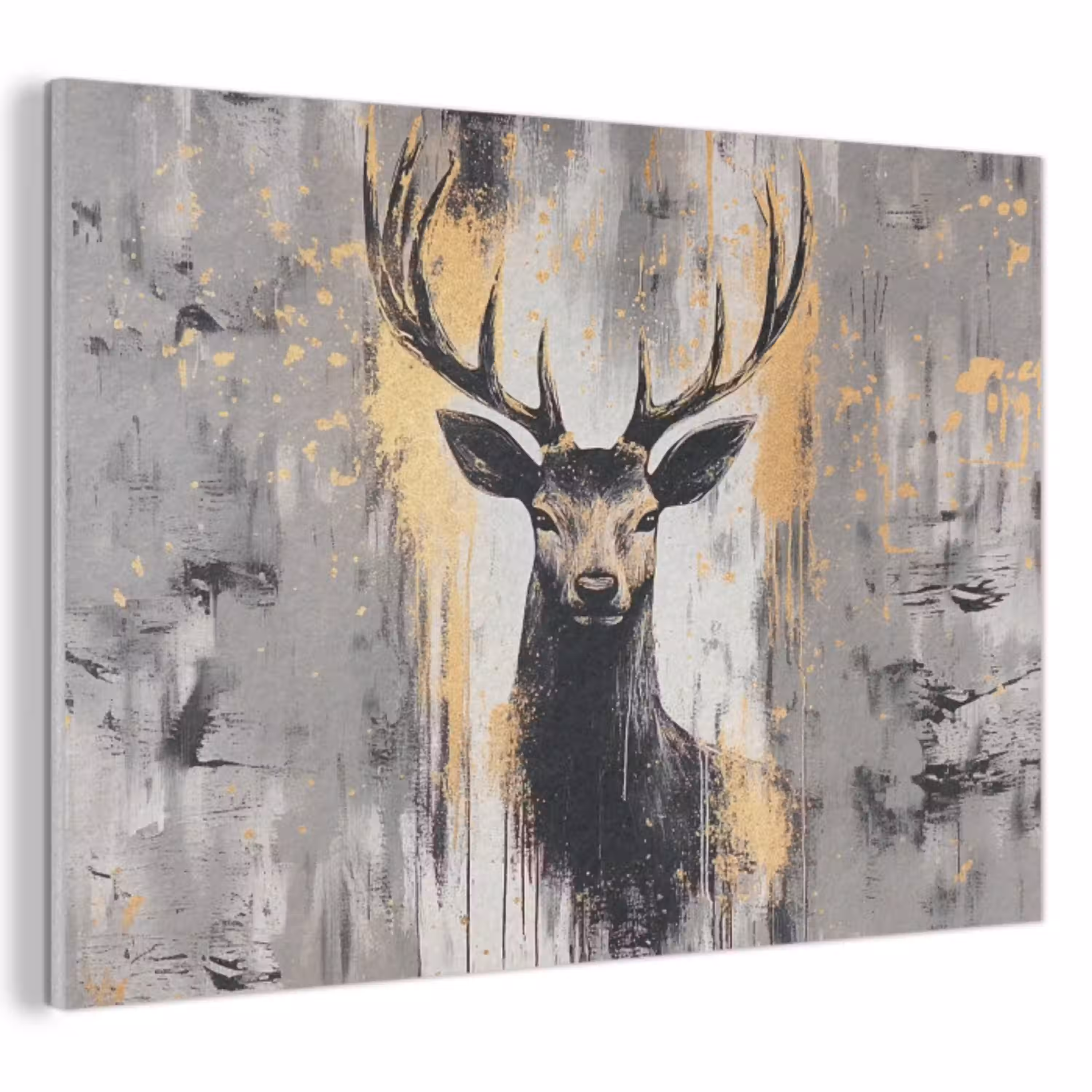 Abstract - Hert - Gewei - Goud PET vilt klein -3d