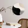 Abstract - Japandi - Beige - Modern Wandcirkel kunststof plaat 5mm dik klein -sfeer4