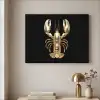 Kreeft - Goud - Textuur - Zwart Textielframe zwart klein -sfeer2