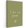 I Love My Garden Tuinposter op houten frame 2 cm dik klein -3d