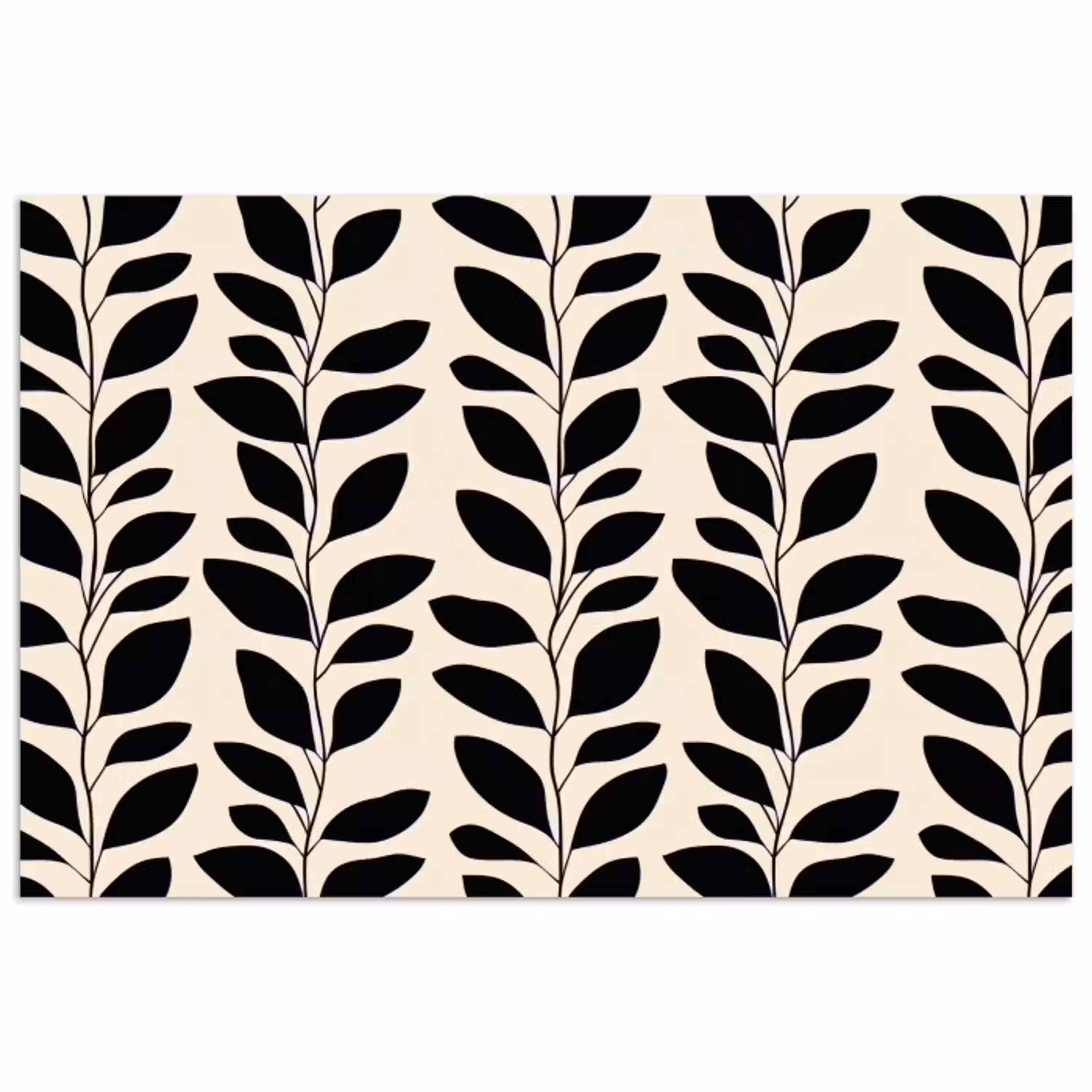 Botanisch - Dessin - Zwart - Beige poster papier klein 62 -3d