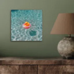 Badeend - Zwemband - Geel aluminium wit klein -sfeer2