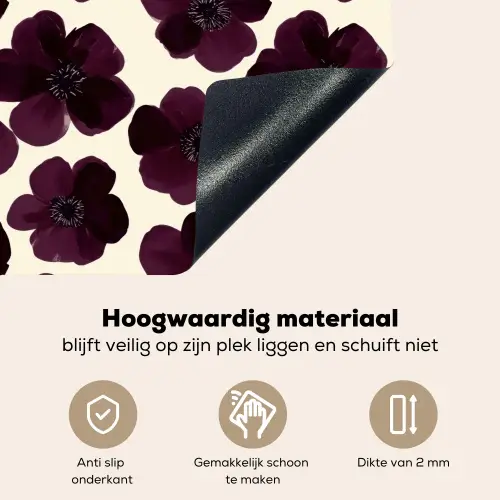 Bloemen - Aquarel - Paars Inductie beschemer met haakjes klein 777 -ky-onderkant-nl