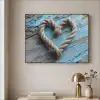 Hart - Touw - Hout - Rustiek Textielframe zwart klein -sfeer2