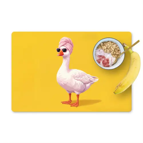 Eend - Zonnebril - Geel Placemat vinyl groot -zzzproduct_Kitchenyeah-website