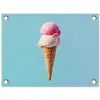 Bolletjes - Schepijs - Hoorntje - Blauw tuinposter los doek klein -3d
