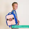 Kawai - Varken - Roze Kinderrugzak - Blauw middel -sfeer3_NL