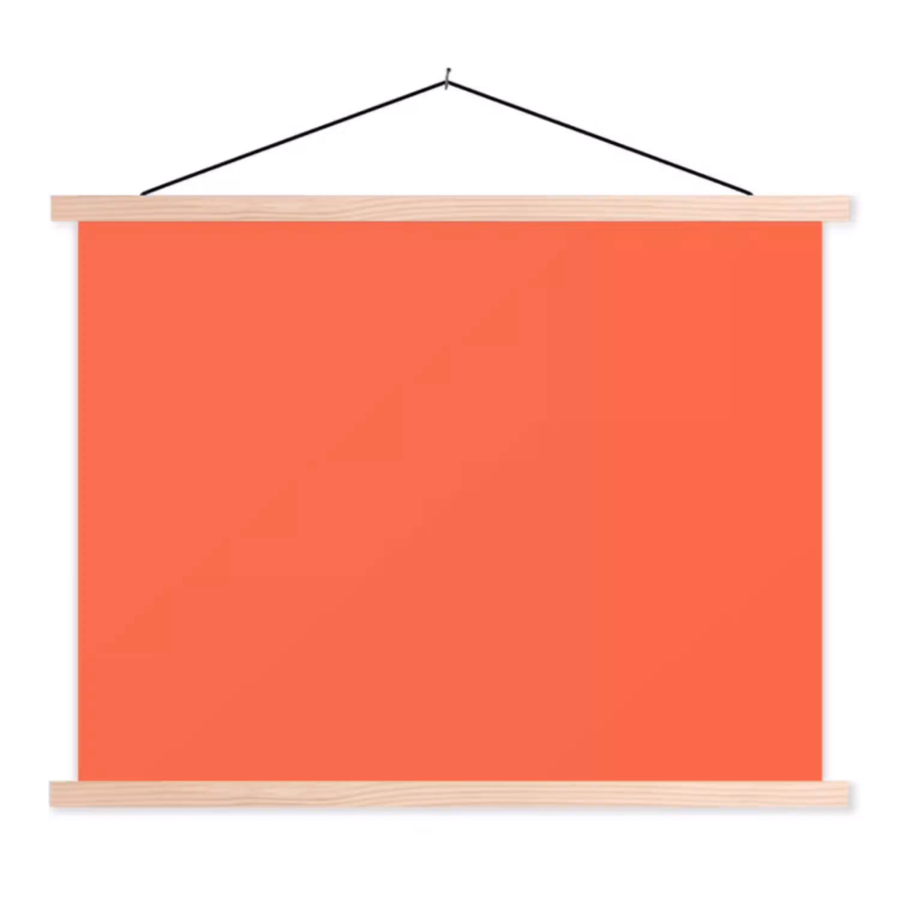 Sunset - Salmon - Oranje textielposter latten blank klein 122 -3d