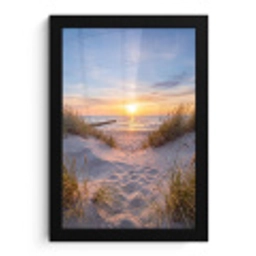 Strand - Zonsondergang - Natuur - Landschap fotolijst zwart zonder passe partout klein -3d