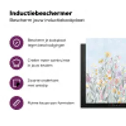 Weidebloemen - Illustratie - Kleurrijk Inductie beschermer vinyl 3mm middel -zzzzzzz-cc-usp